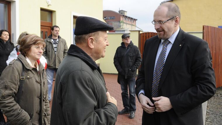 Pan ministr Ing. Ivan Fuksa na statku „Nový dvůr“ 