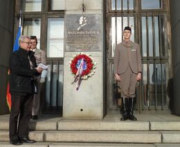 Z pietního shromáždění k uctění památky Antonína Švehly