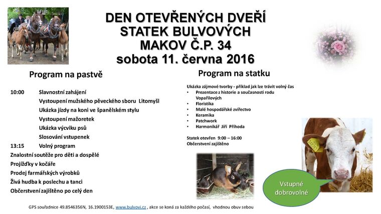 Den otevřených dveří na statku rodiny Bulvových v Makově