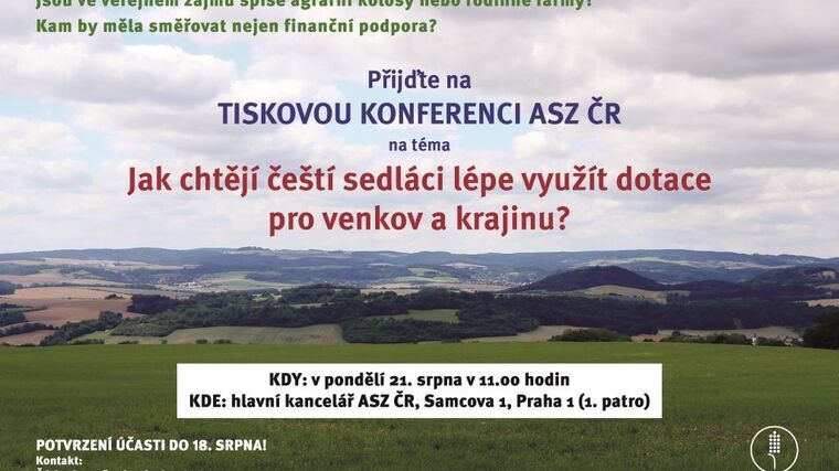 Pozvánka na tiskovou konferenci ASZ ČR