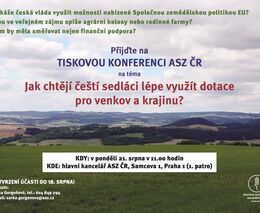 Pozvánka na tiskovou konferenci ASZ ČR