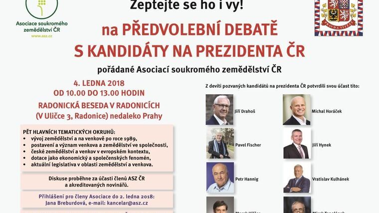 Bude příští prezident i pro venkov? Pozvánka na předvolební debatu