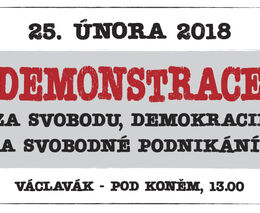 Asociace spoluorganizátorem Demonstrace za svobodu, demokracii a svobodné podnikání