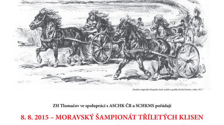 Pozvánka na výstavu koní u příležitosti oslavy 90. výročí založení Zemského hřebčince Tlumačov