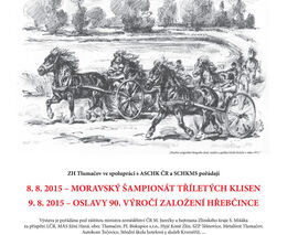 Pozvánka na výstavu koní u příležitosti oslavy 90. výročí založení Zemského hřebčince Tlumačov