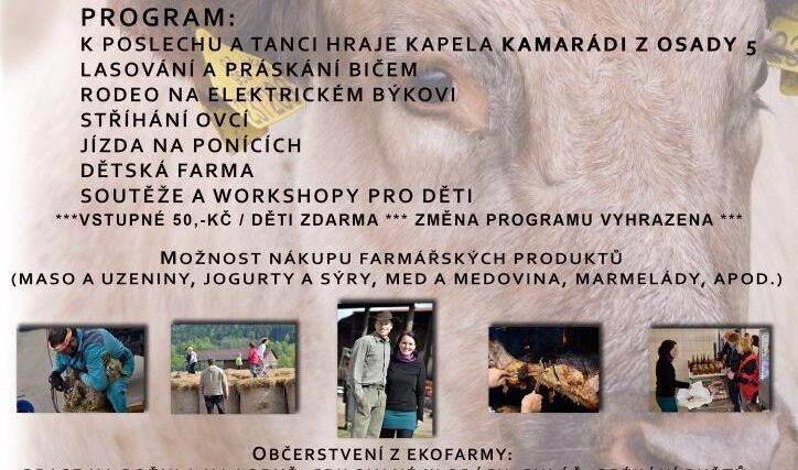 Farmářská slavnost na Ekofarmě Bošina již tuto sobotu 19. září!