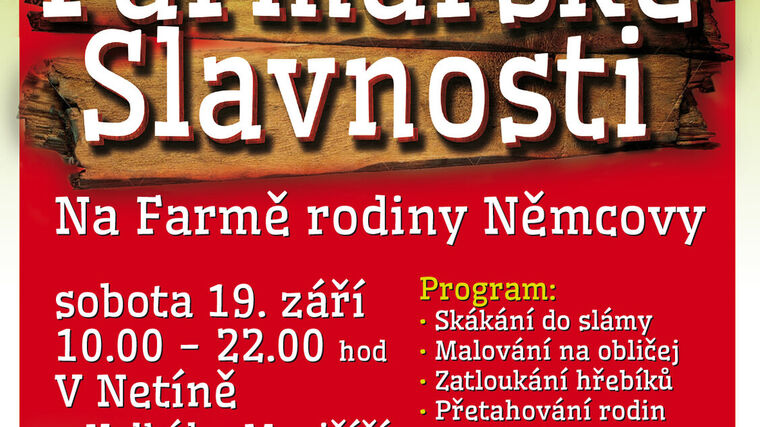 Farmářské slavnosti na farmě rodiny Němcovy