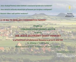 Pozvánka na tiskovou konferenci na téma „Jde ještě zachránit český venkov?“