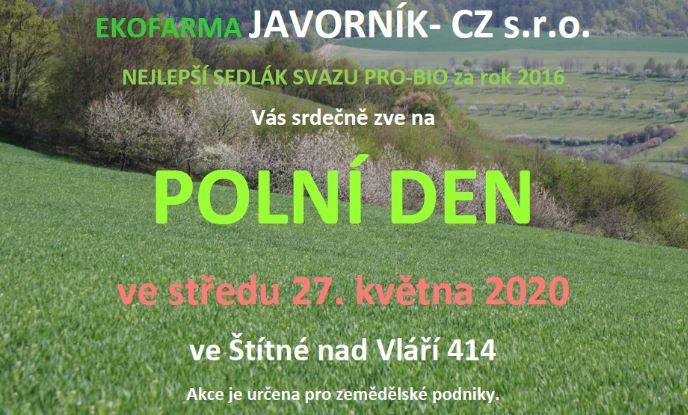 Polní den s Ekofarmou Javorník