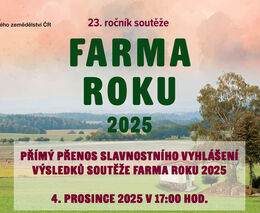 Záznam ze slavnostního vyhlášení výsledků soutěže Farma roku 2025