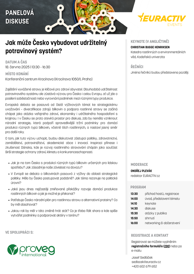 Pozvánka - Jak může Česko vybudovat udržitelný potravinový systém (2)